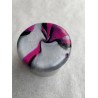 Dose mit Deckel in Silber, Magenta und Schwarz