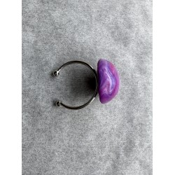 Runder Fingerring in Magenta, Violett und Weiss