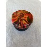 Dose mit Deckel in Orange, Rot, Goldmetallic und Schwarz