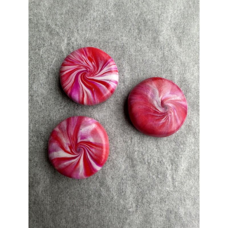 3er Set Magnete in Rot, Magenta und Weiss