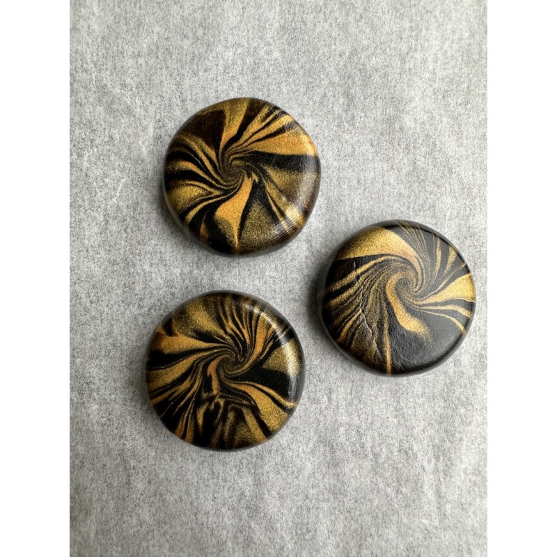 3er Set Magnete in Goldmetallic und Schwarz