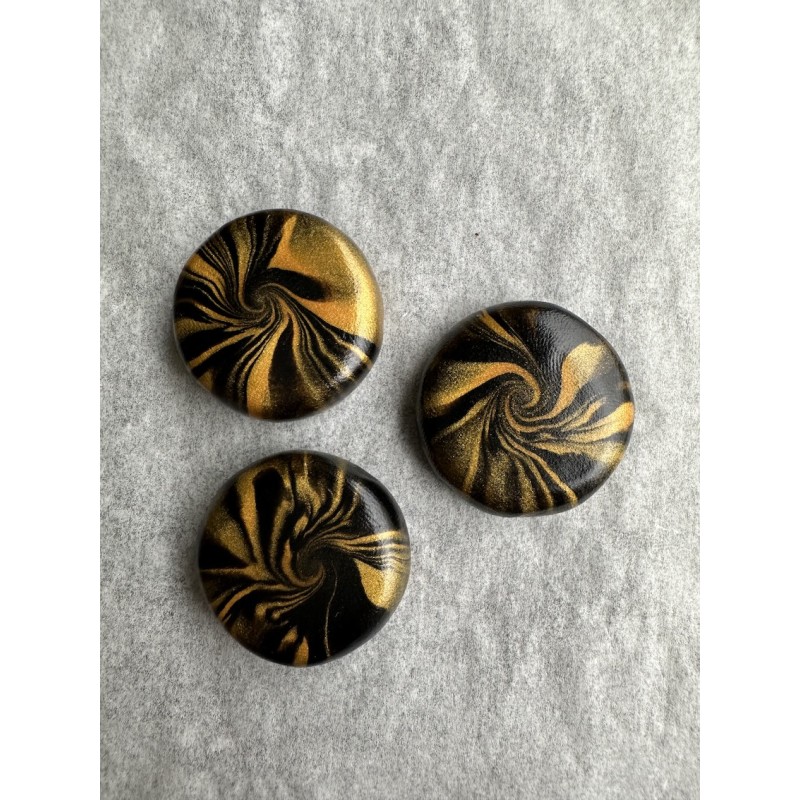 3er Set Magnete in Goldmetallic und Schwarz