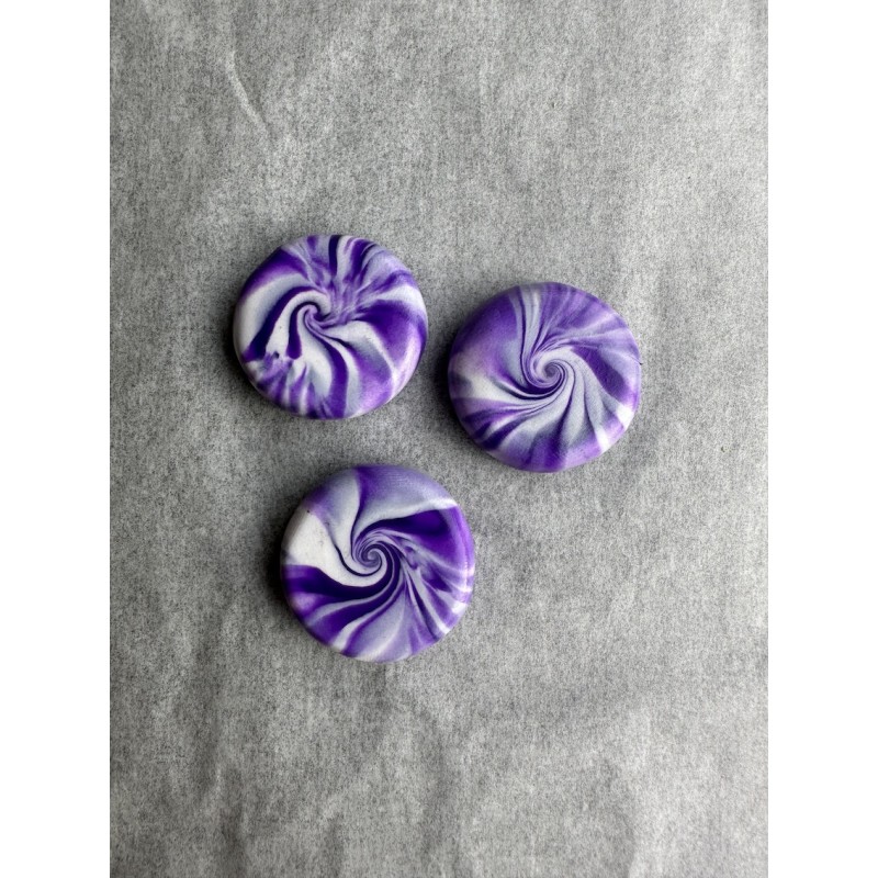 3er Set Magnete in Violett und Weiss