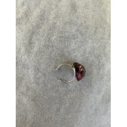 Runder Fingerring in Schwarz, Rot, Weiss und Violett-Glitzer