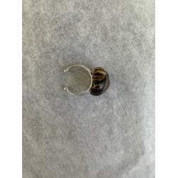 Runder Fingerring in Goldmetallic und Schwarz