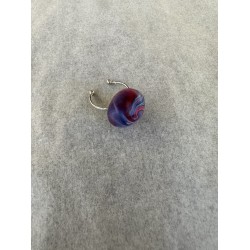 Runder Fingerring in Marine, Rot und Weiss