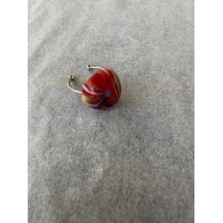 Runder Fingerring in Rot, Goldmetallic, Violett und Champagner