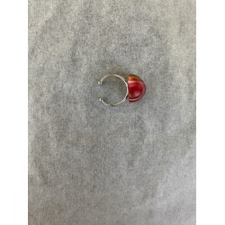 Runder Fingerring in Rot, Goldmetallic, Violett und Champagner