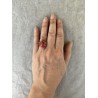 Runder Fingerring in Rot, Goldmetallic, Violett und Champagner